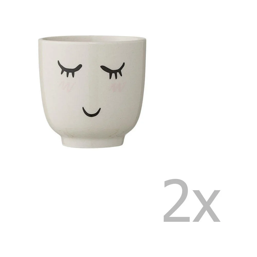 Bílý hrnek z kameniny Bloomingville Smilla v:1259274
