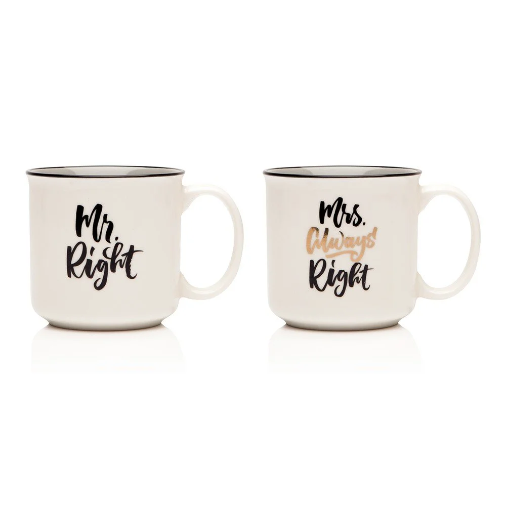 Sada 2 hrnků z kostního porcelánu Sabichi Mr & Mrs, 350 ml v:911554