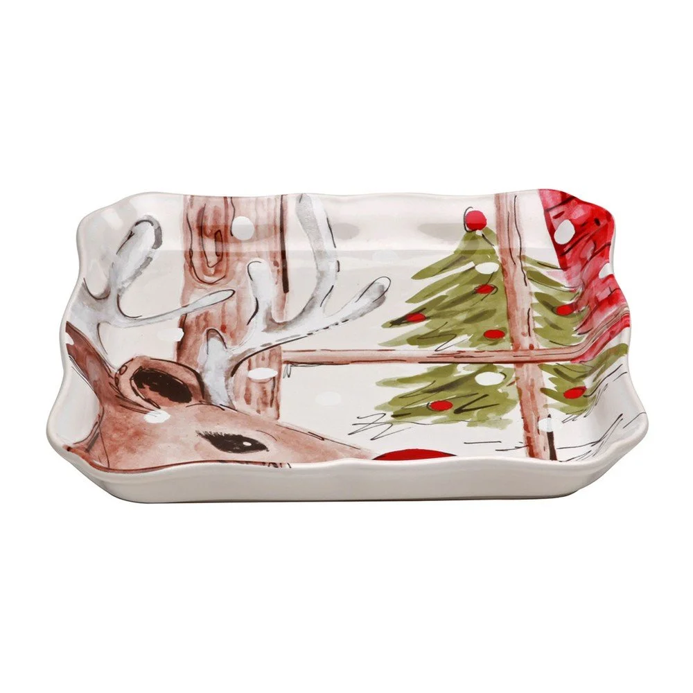Kameninový vánoční tác Casafina Deer Friends, 21 x 21 cm v:1387813