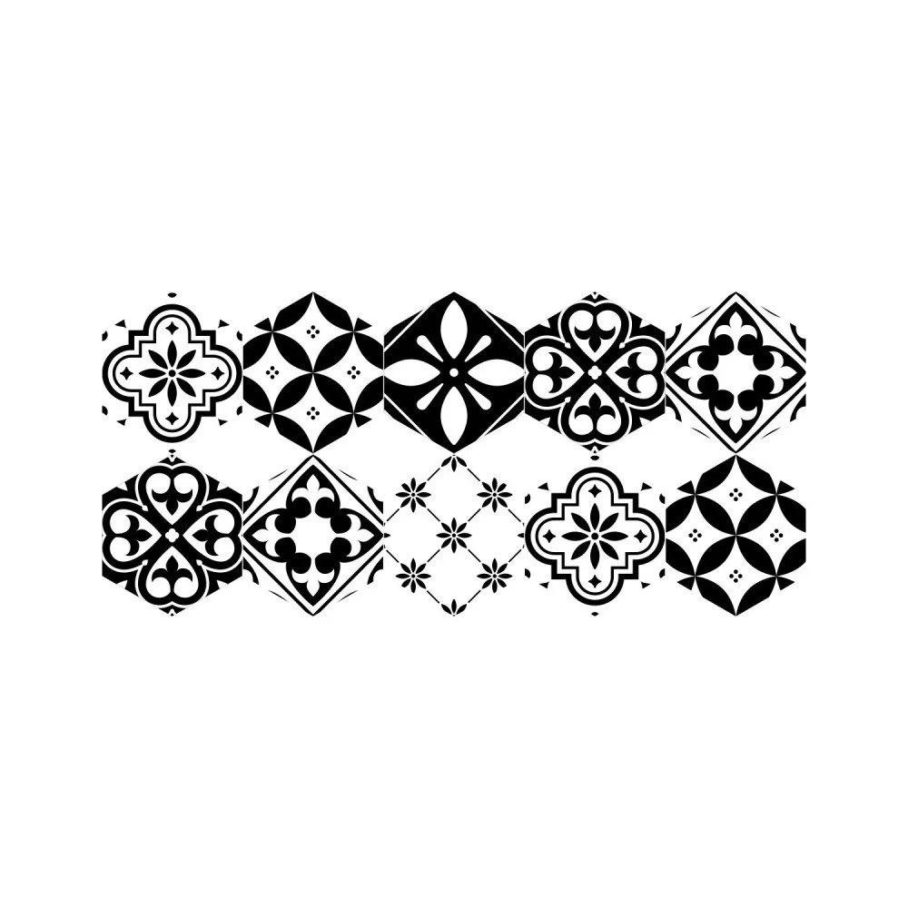 Sada 10 samolepek na podlahu Ambiance Floor Stickers Hexagons Manoela, 40 x 90 cm v:1204744