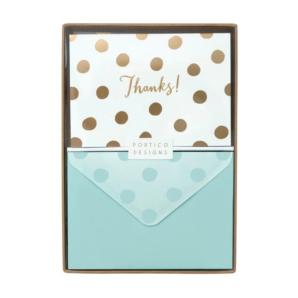 Sada 10 komplimentek s obálkami Portico Designs Gold Spotty v:1094640