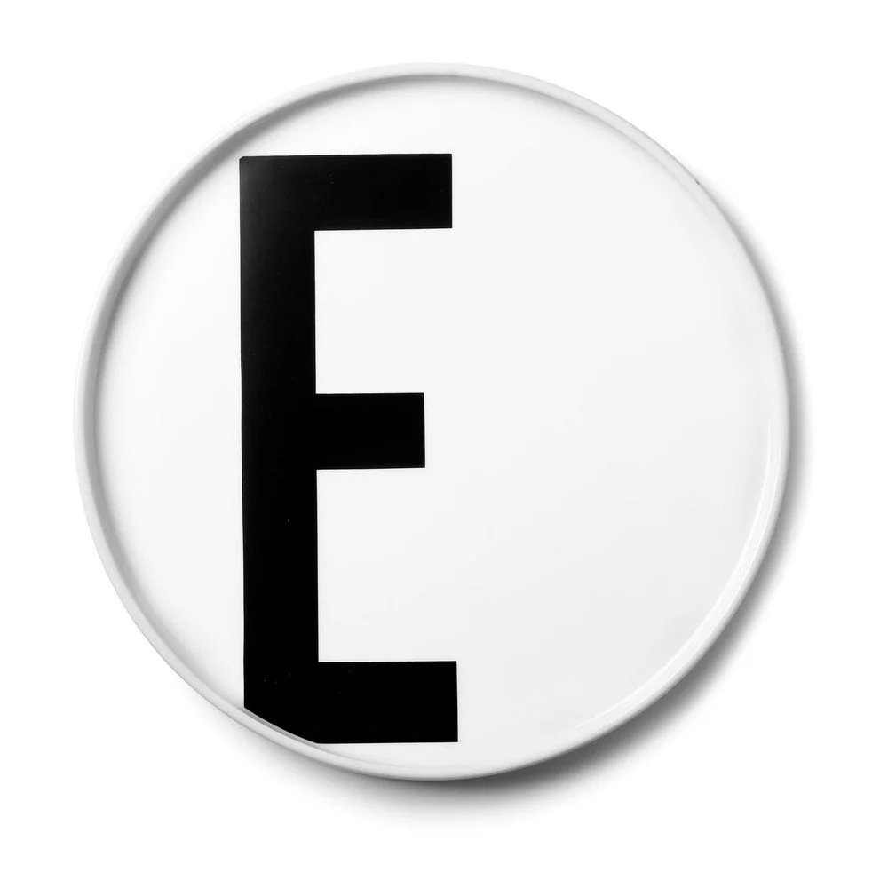 Bílý porcelánový dezertní talíř Design Letters E, ø 21,5 cm v:1418015