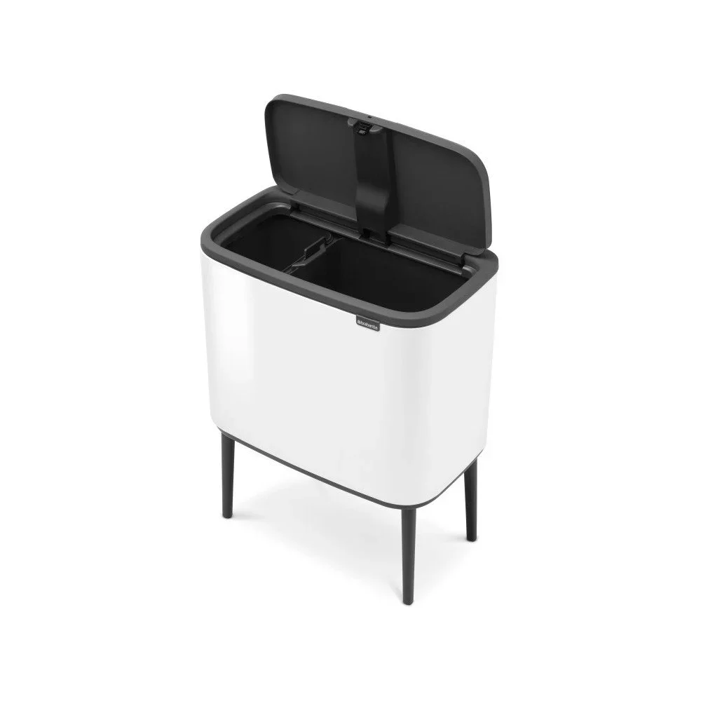 Bílý dotykový ocelový odpadkový koš na tříděný odpad 11+23 l Bo Touch Bin – Brabantia v:1005702