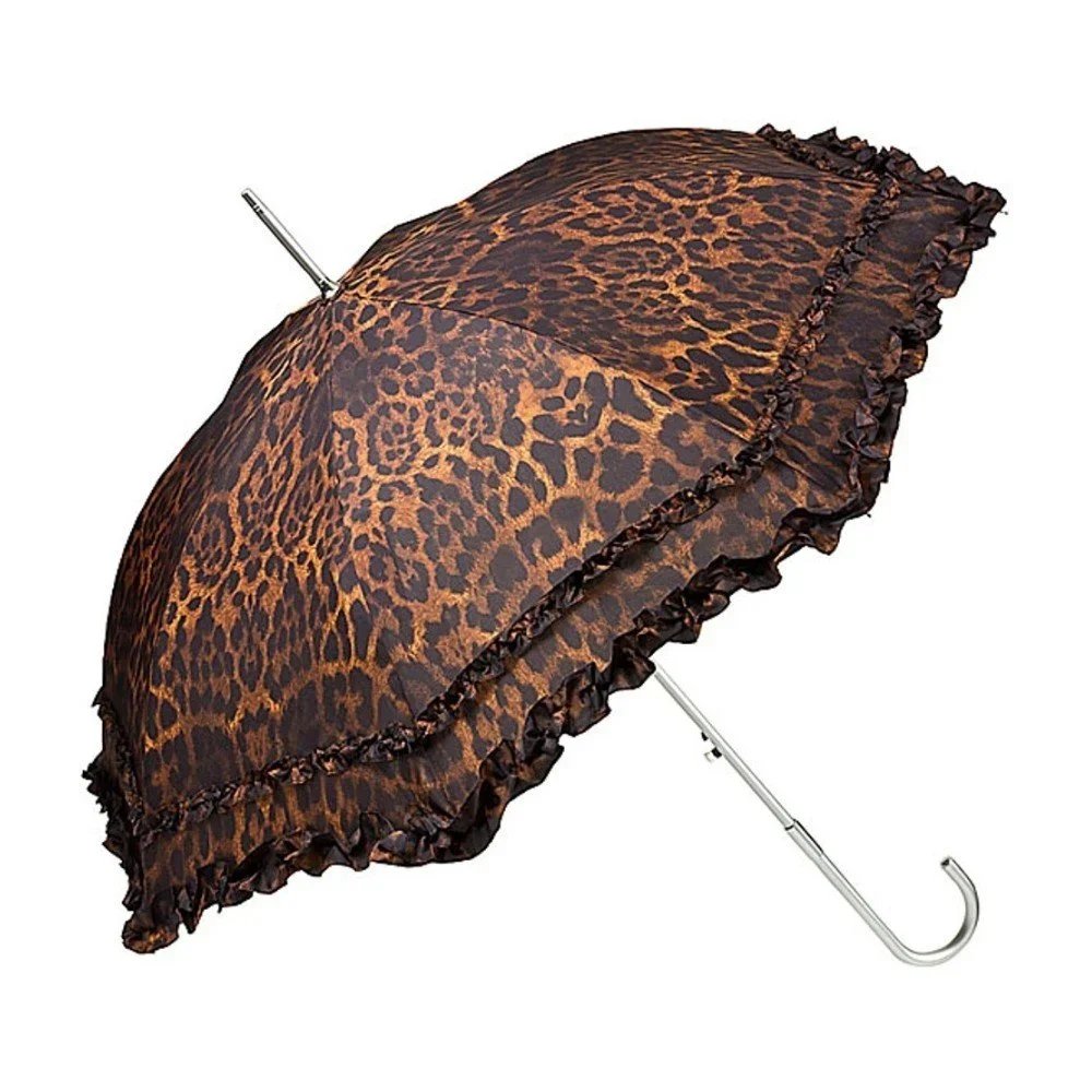 Hnědý holový deštník Von Lilienfeld Plain Mary Leopard, ø 90 cm v:1127474