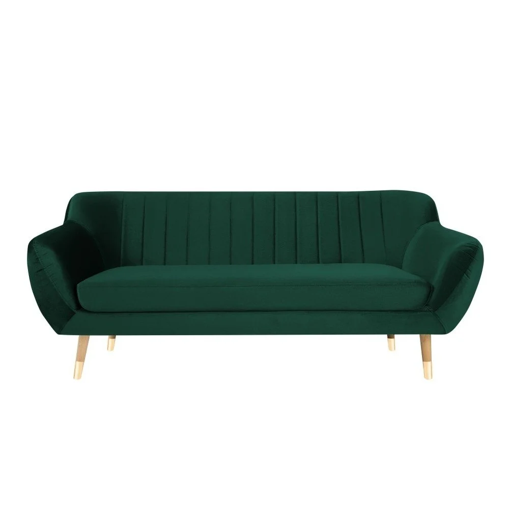 Tmavě zelená sametová pohovka Mazzini Sofas Benito, 188 cm v:1059552