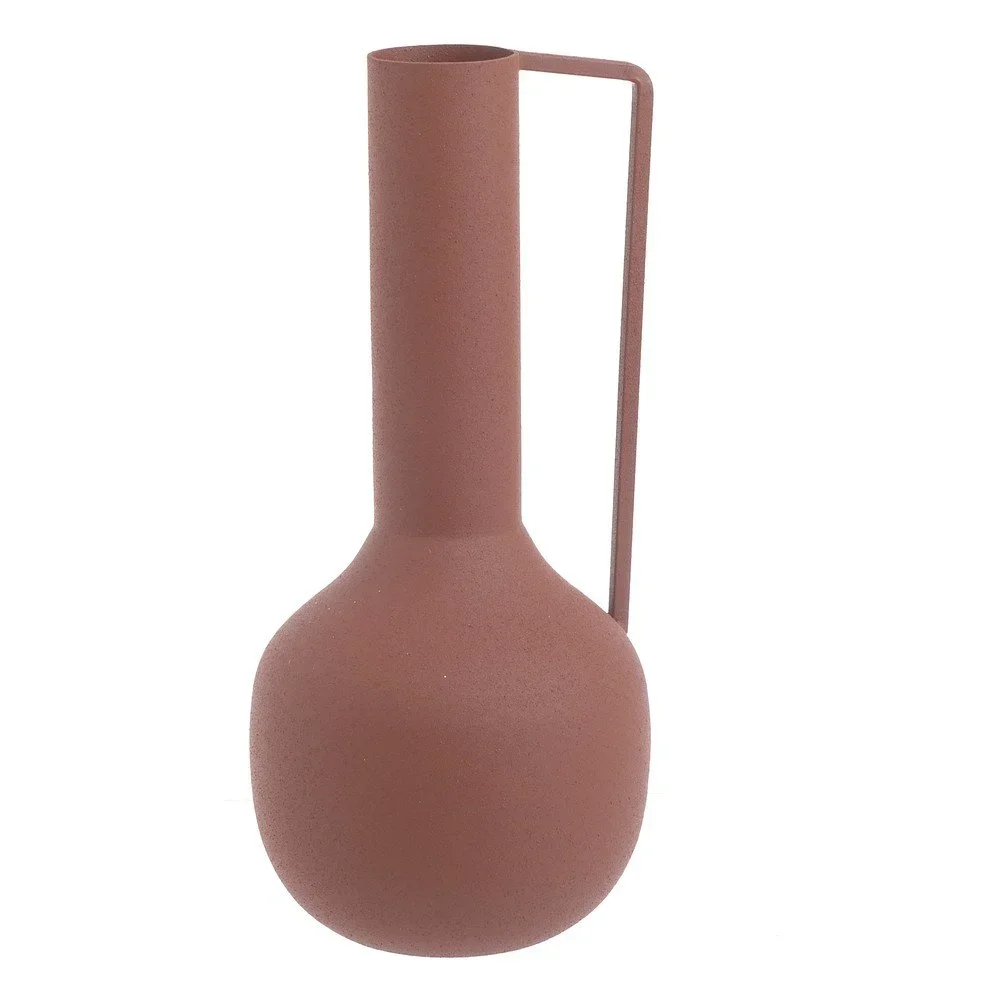 Cihlově červená kovová váza InArt Antique, výška 25 cm v:1352125