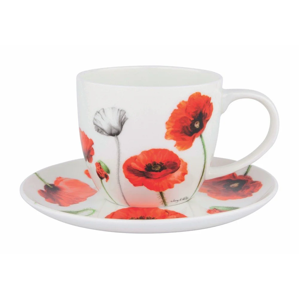 Šálek s podšálkem z kostního porcelánu Ashdene Poppies, 230 ml v:1068894