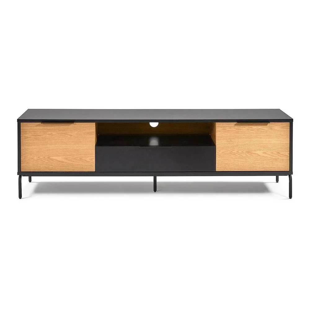 Černo-hnědý TV stolek Kave Home SAVOI, 170 x 50 cm v:1335576