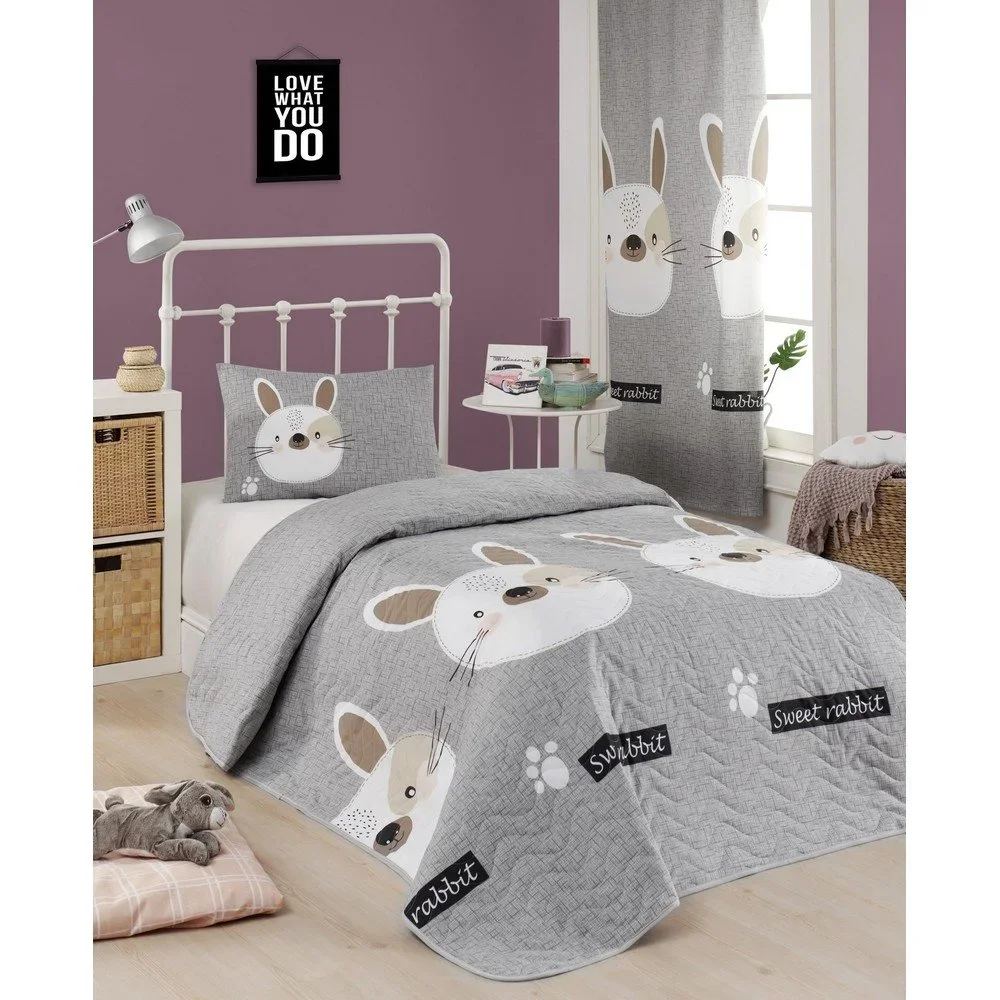 Set přehozu přes postel a povlaku na polštář s příměsí bavlny Eponj Home Tavsancik Light Brown, 160 x 220 cm v:1332506