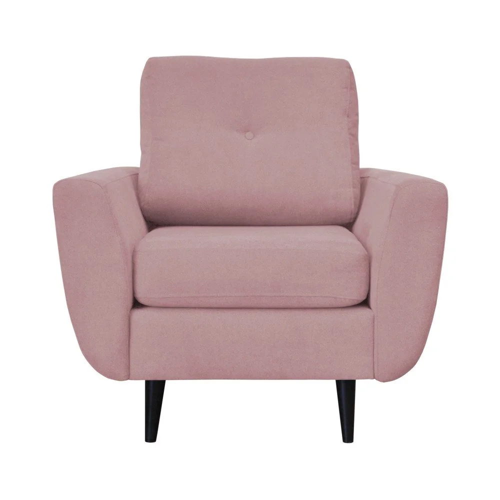 Růžové křeslo s tmavými nohami Mazzini Sofas Cedar v:753678