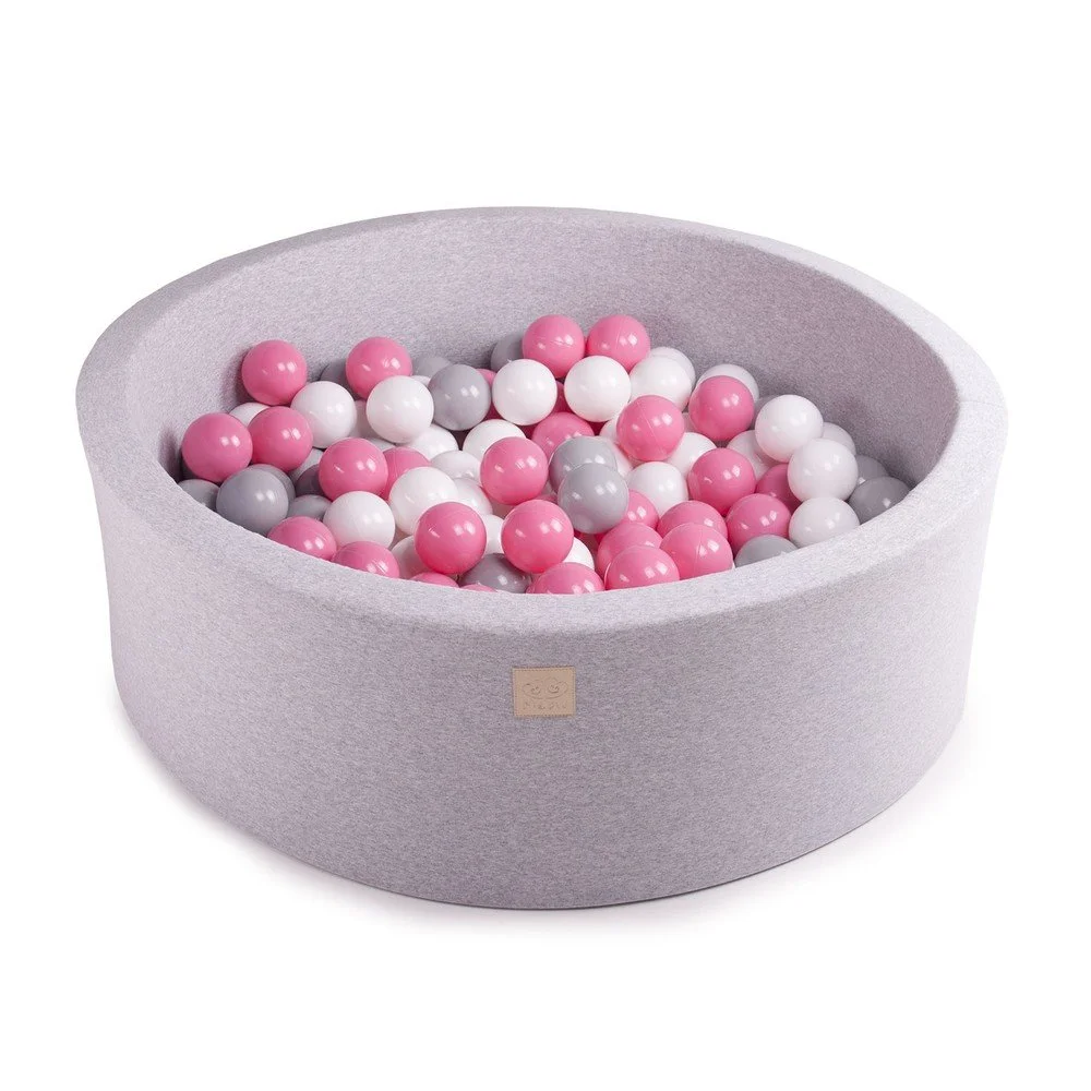Světle šedý dětský bazének s 200 kuličkami MeowBaby Candy, ø 90 x 30 cm v:1293430