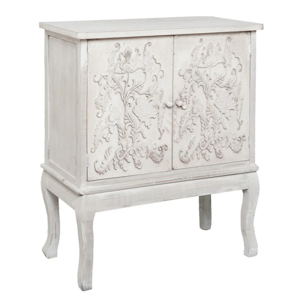 Světle šedá dřevěná komoda Clayre & Eef Stylissimo v:981776