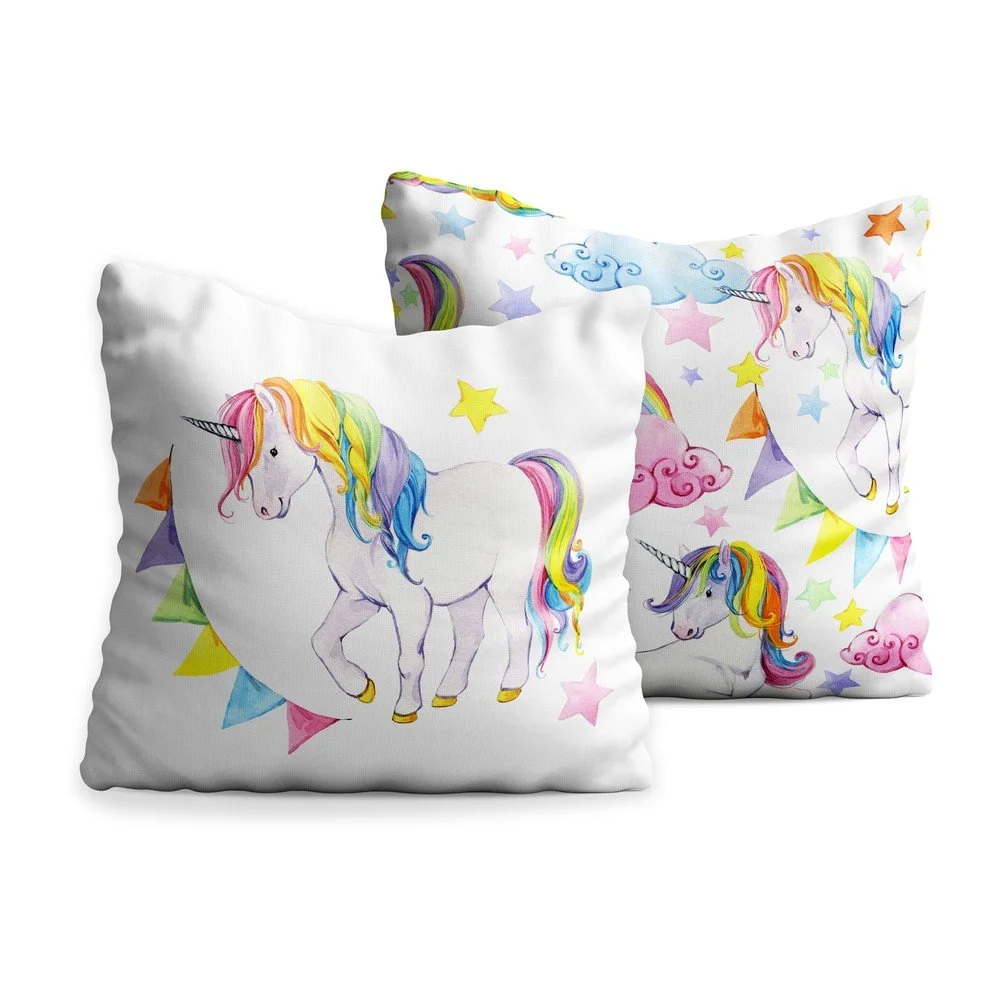 Sada 2 dětských polštářů OYO Kids Colorful Unicorn, 40 x 40 cm v:1321856