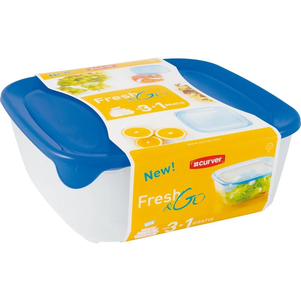 Sada 4 modrých dóz na potraviny Curver Fresh&Go v:1423451