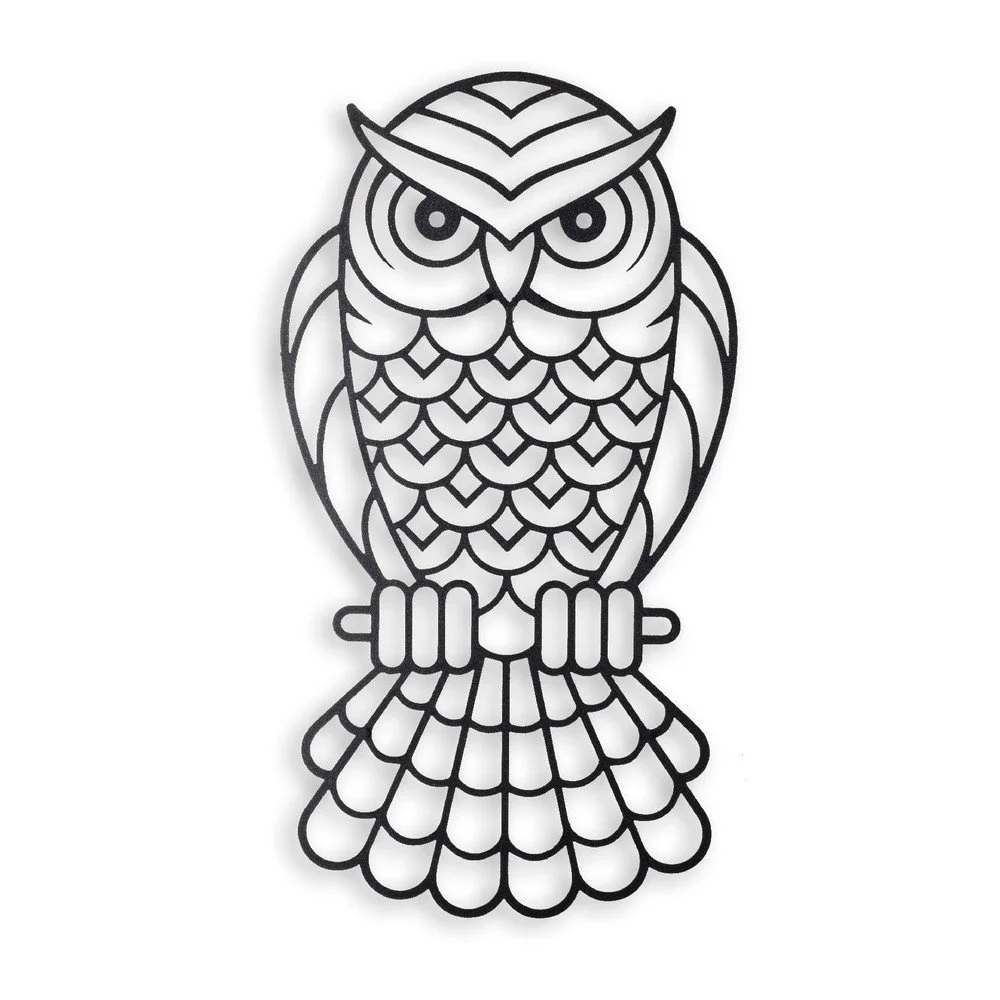 Nástěnná kovová dekorace Owl, 50 x 27 cm v:1204104