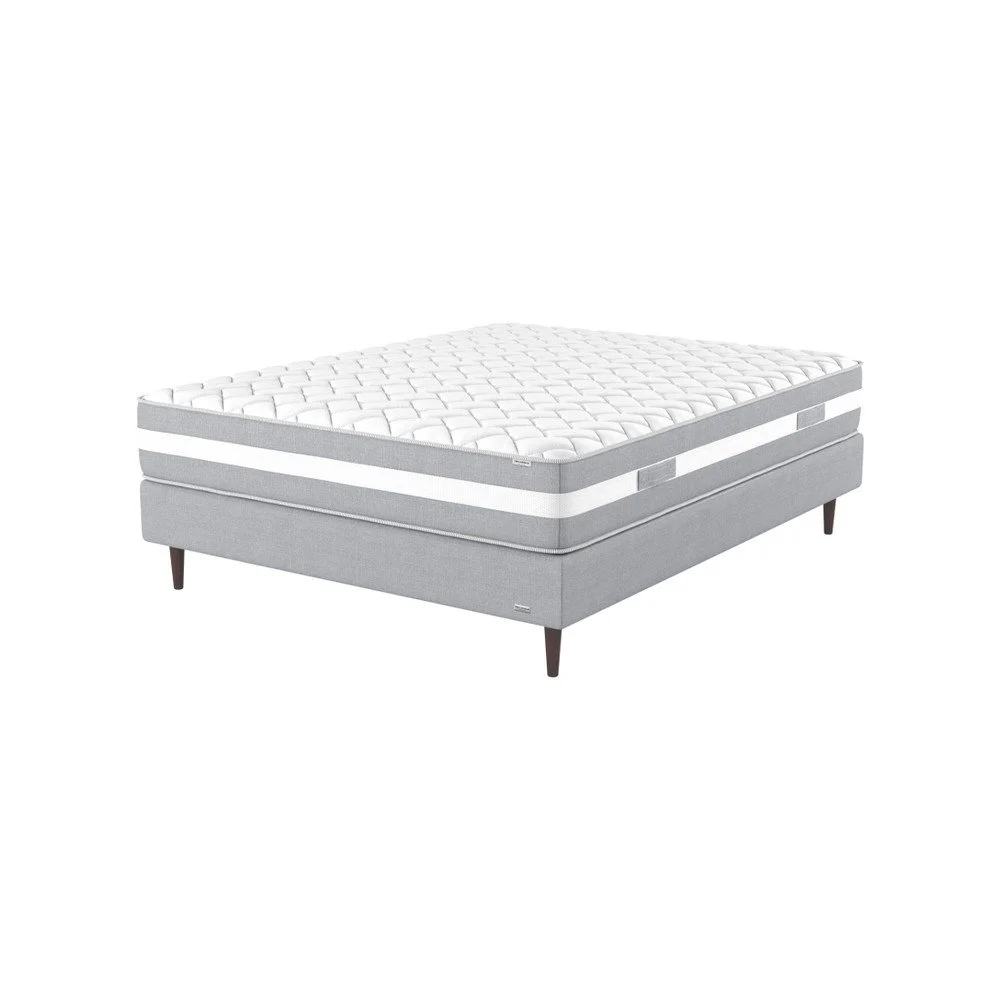 Šedá boxspring postel s pružinovou matrací z paměťové pěny Ted Lapidus Maison PÉRIDOT, 160 x 200 cm v:1074428