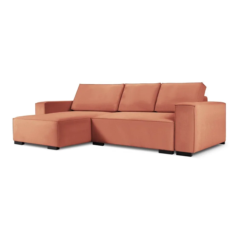 Růžová manšestrová rozkládací variabilní rohová pohovka Mazzini Sofas Azalea v:1412747