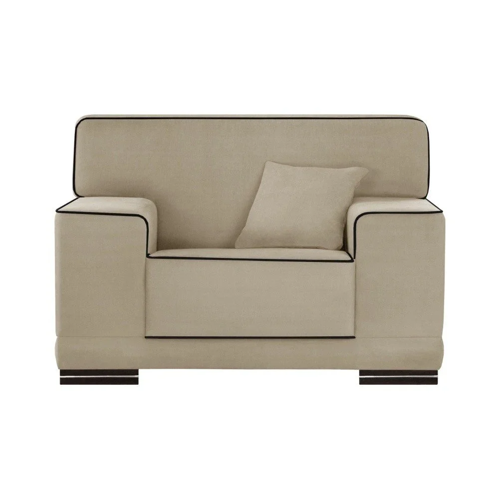 Béžové křeslo s černým lemováním L'Officiel Interiors Cara v:1122492