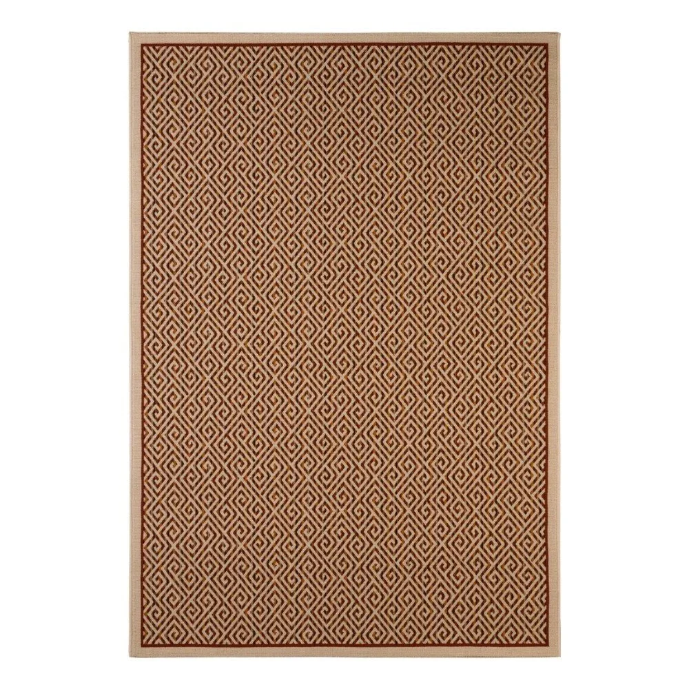 Béžovo-červený koberec vhodný do exteriéru Veranda Swirl, 150 x 80 cm v:1055152