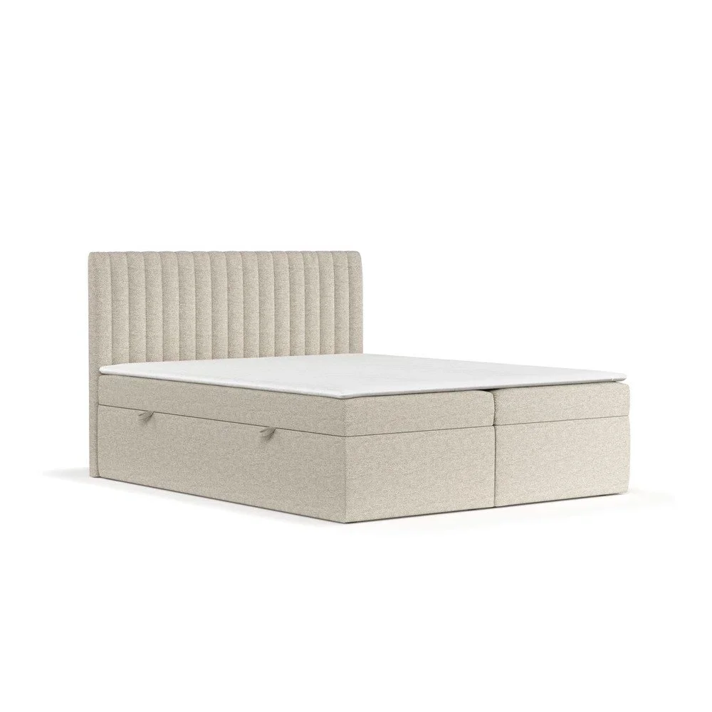 Béžová boxspring postel s úložným prostorem 140x200 cm Spencer – Maison de Rêve v:1662492