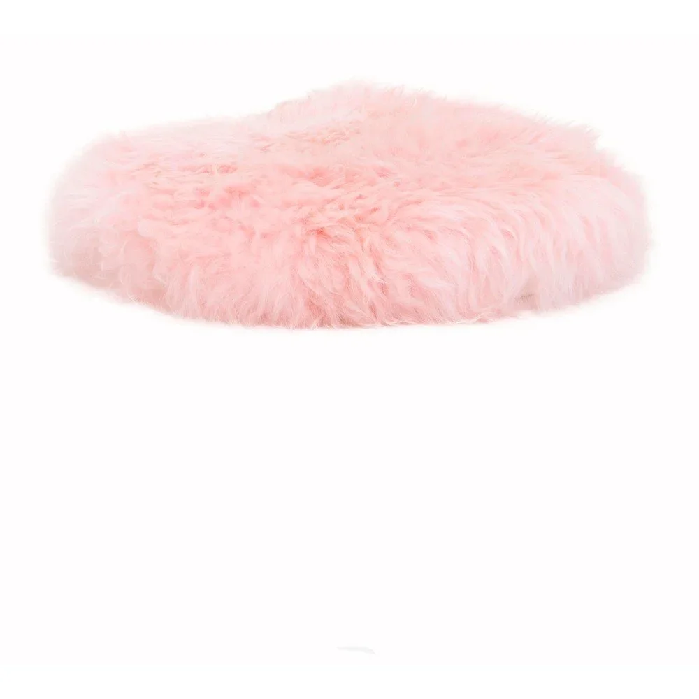 Růžový podsedák z ovčí kožešiny Native Natural Round, ⌀ 40 cm v:1406299