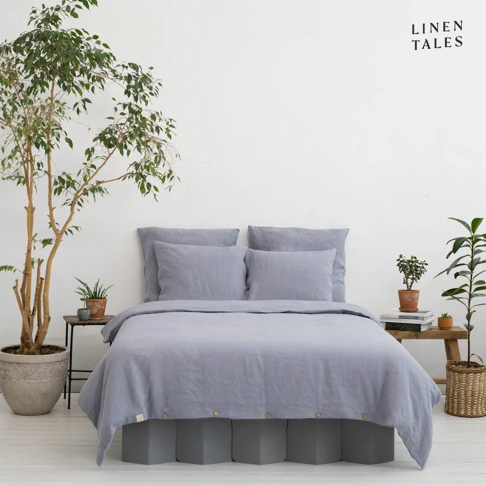 Světle šedé povlečení na dvoulůžko z konopného vlákna 240x220 cm – Linen Tales v:1537980