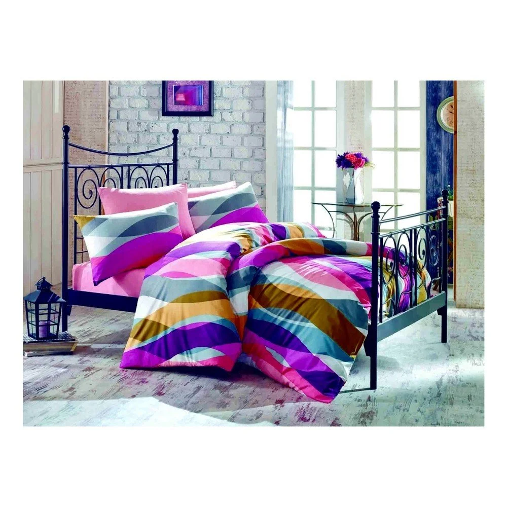 Povlečení na dvoulůžko s prostěradlem a 2 povlaky na polštáře Magenta, 200 x 220 cm v:1041466