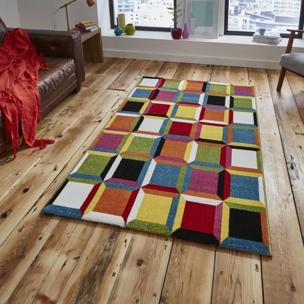 Barevný kostkovaný koberec Think Rugs Sunrise 160 x 220 cm v:696676