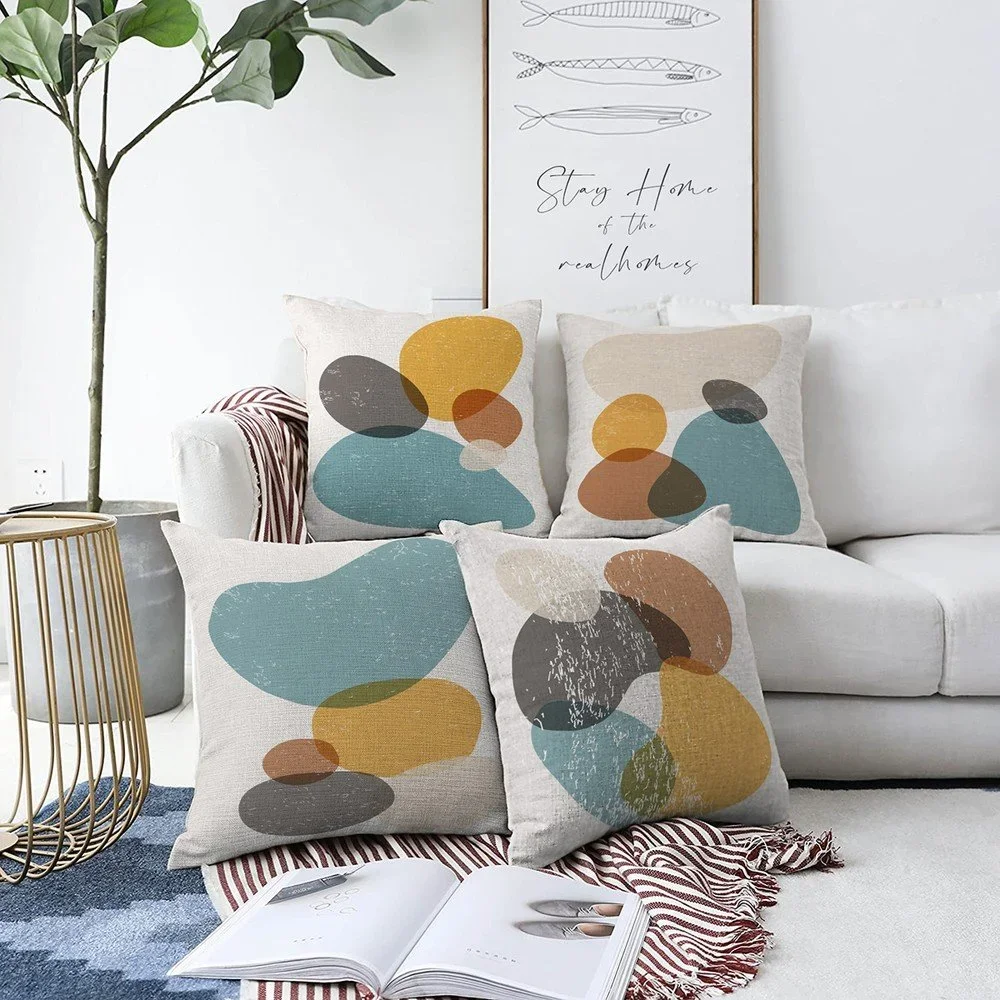 Sada 4 povlaků na polštáře Minimalist Cushion Covers Stones, 55 x 55 cm v:1377817
