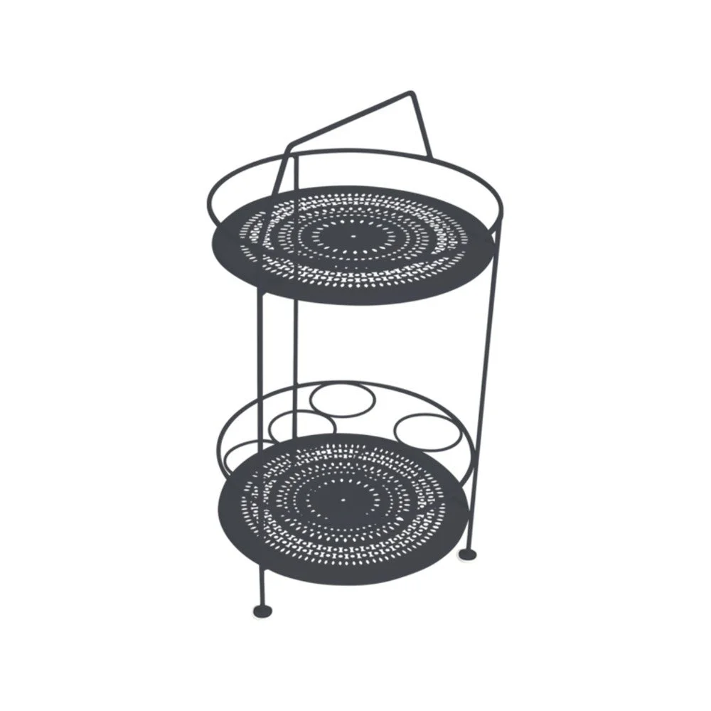 Antracitově šedý zahradní barový stolek Fermob Montmartre, ⌀ 40 cm v:1021956