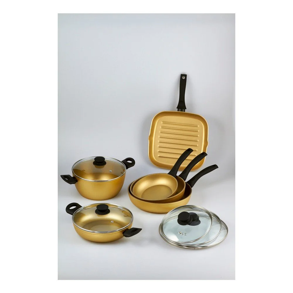 Set 5 pánví a hrnce Bisetti Stonegold Black Handles v:705928