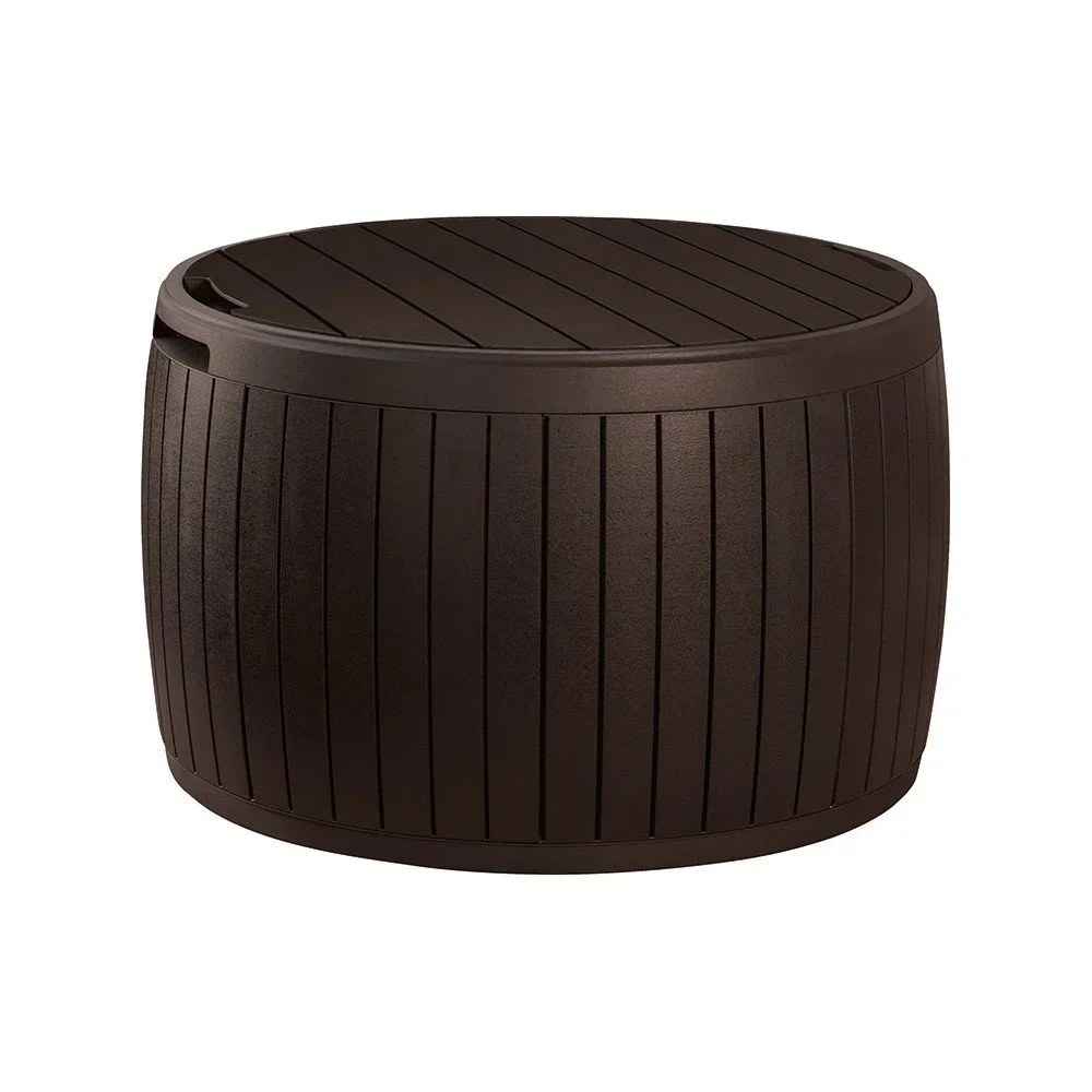 Hnědý zahradní úložný box v oválném tvaru Keter, 140 l v:1371649