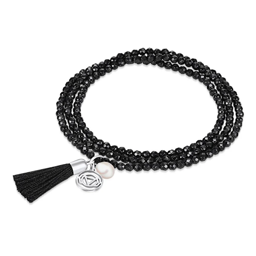 Achátový náramek s přívěskem a perlou Chakra Pearls Ankje, 51 cm v:743742