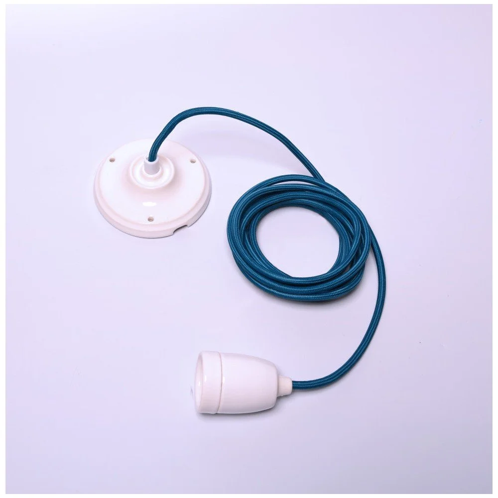 Modrý kabel pro stropní světlo s bílou objímkou Filament Style Diamond v:712304