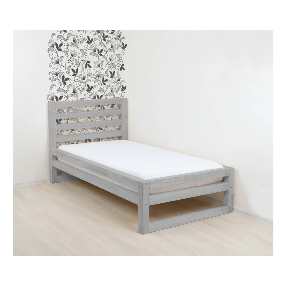 Šedá dřevěná jednolůžková postel Benlemi DeLuxe, 200 x 80 cm v:1142098