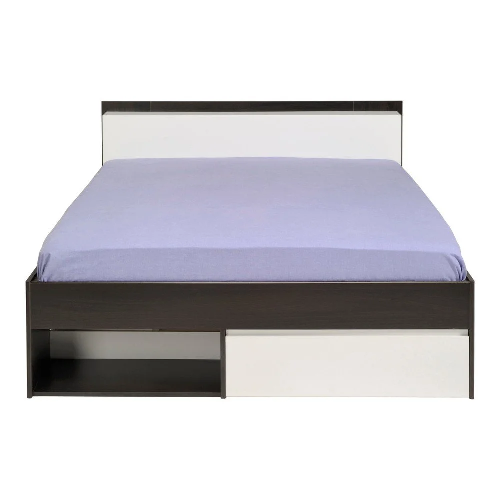 Hnědá dvoulůžková postel se 3 zásuvkami Parisot Aubrée, 140 x 190-200 cm v:1014228