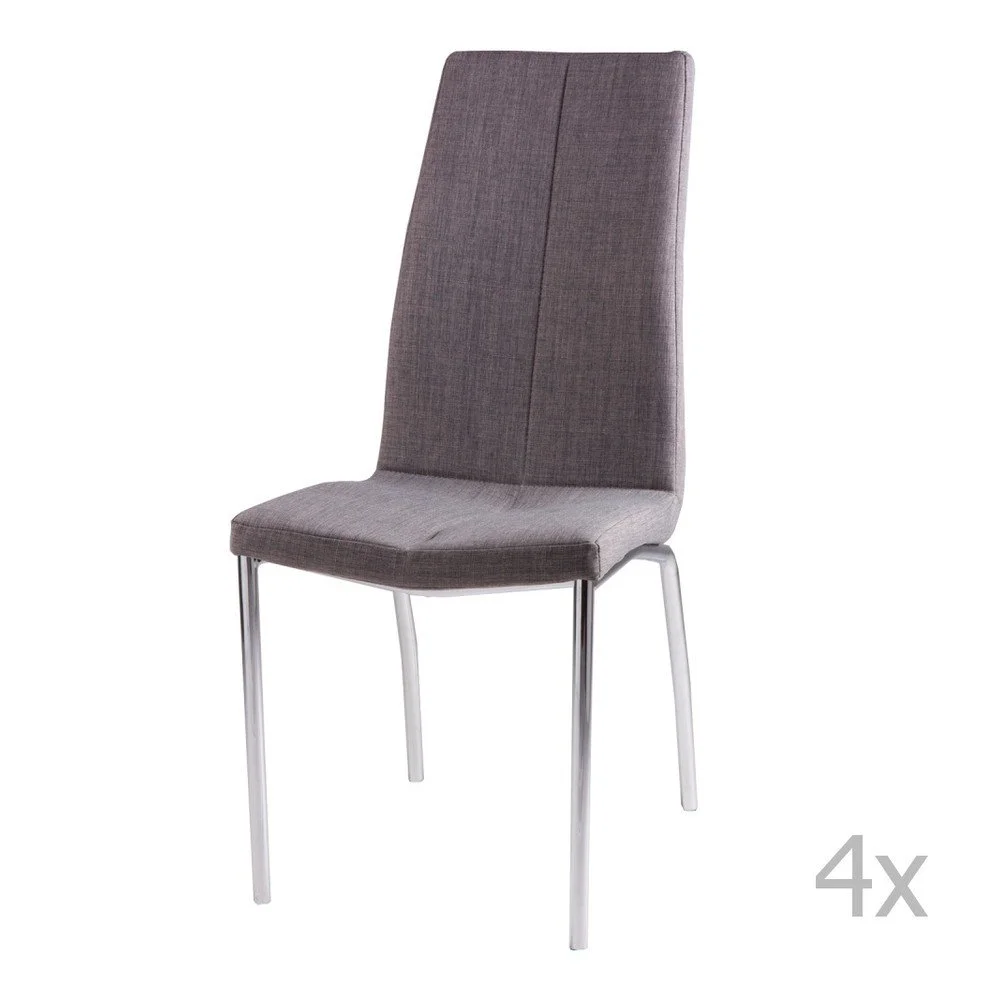Sada 4 světle šedých jídelních židlí sømcasa Carla v:846230