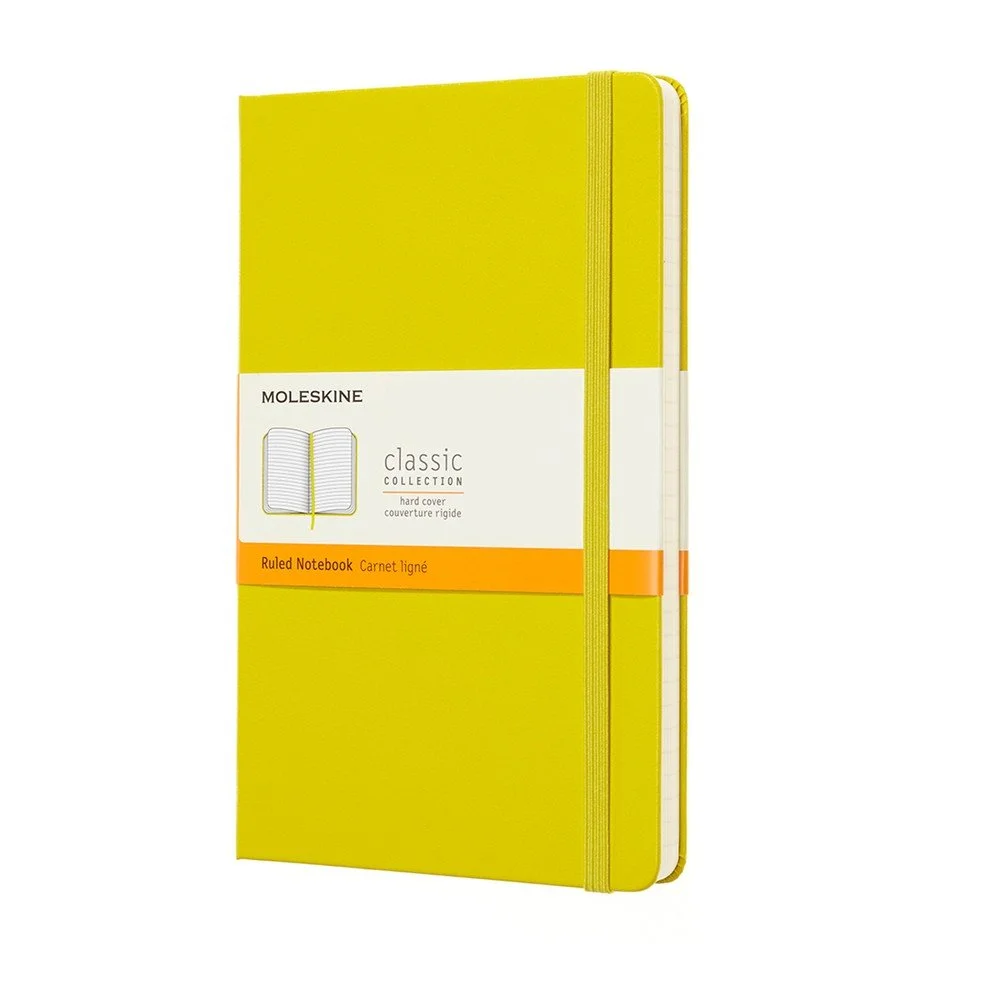 Žlutý linkovaný zápisník v pevné vazbě Moleskine, 192 stran v:1331626