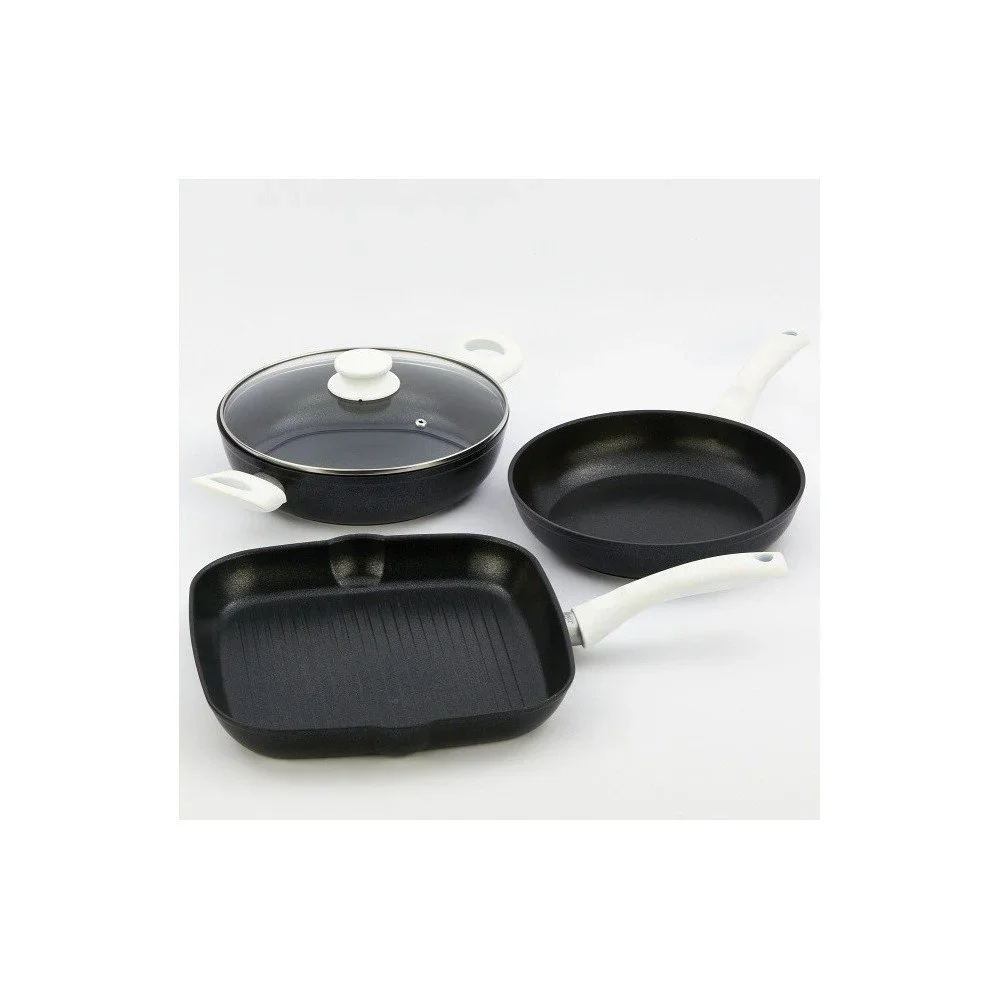 4dílný set nádobí s bílou rukojetí Bisetti Black Diamond v:756654