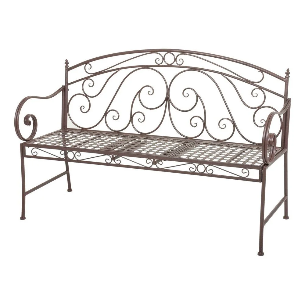 Hnědá kovová zahradní lavice Saket – Garden Pleasure v:1729798
