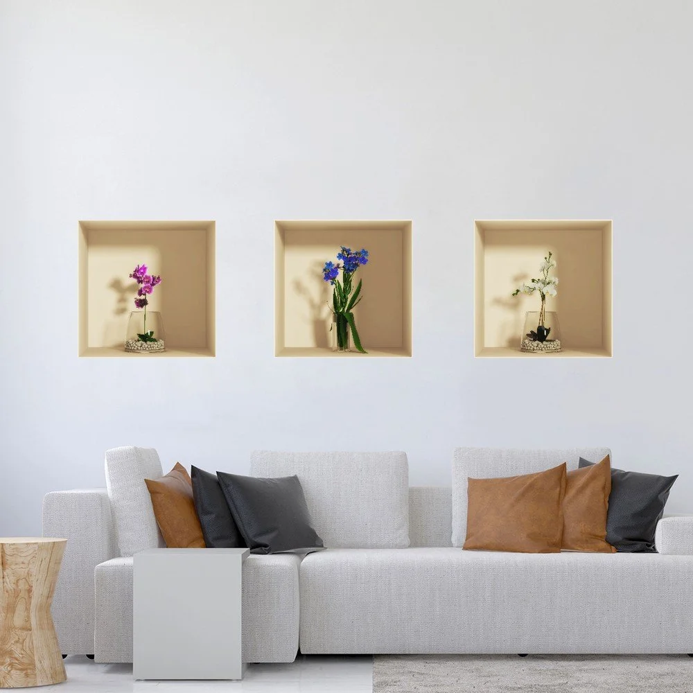 Sada 3 samolepek s 3D efektem Ambiance Orchids v:1047552