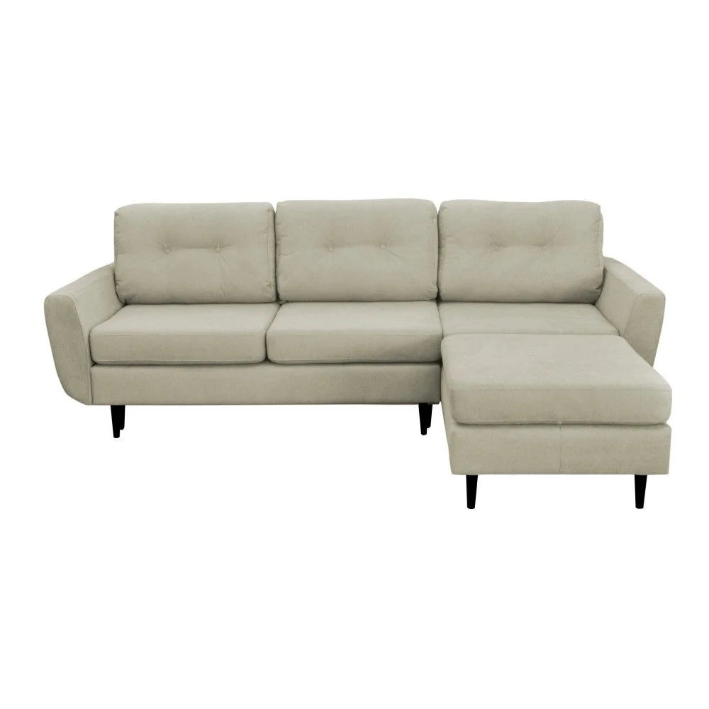 Krémová rozkládací pohovka s černými nohami Mazzini Sofas Hortensia, pravý roh v:960148