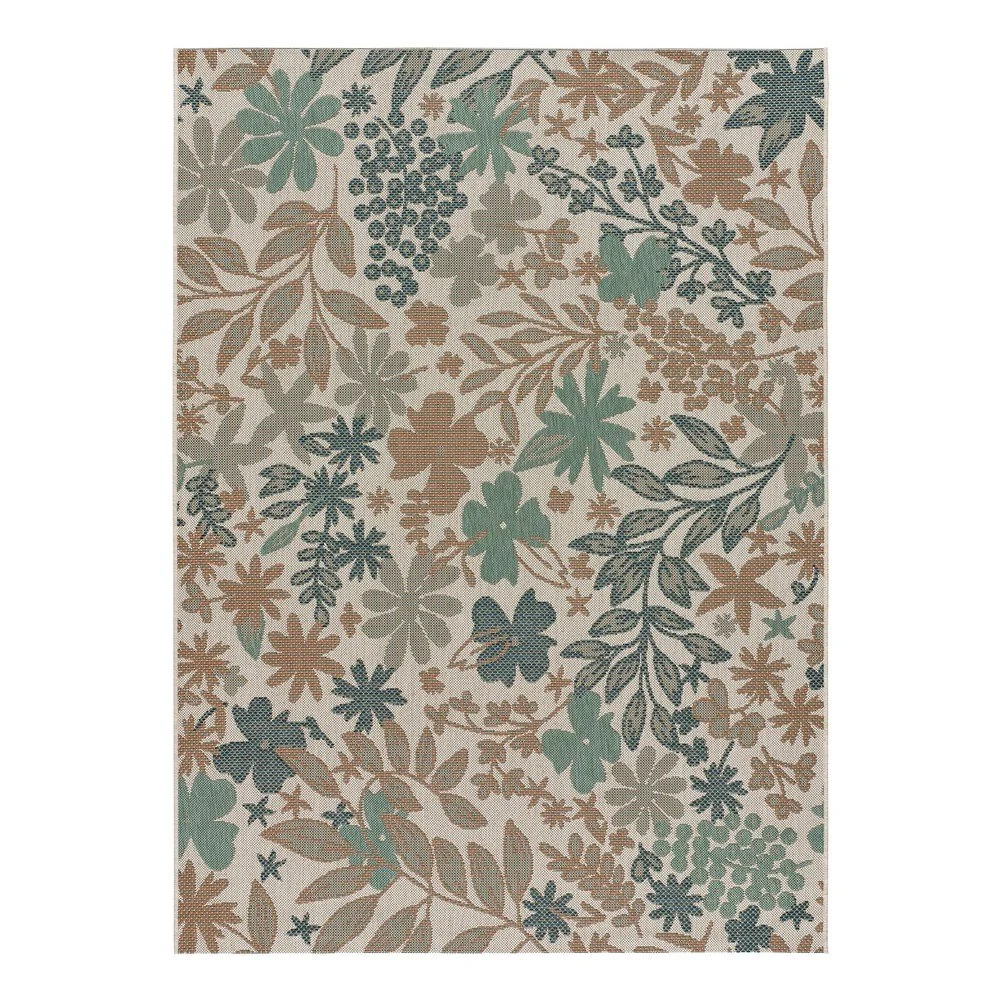 Béžovo-zelený venkovní koberec Universal Floral, 130 x 190 cm v:1425487