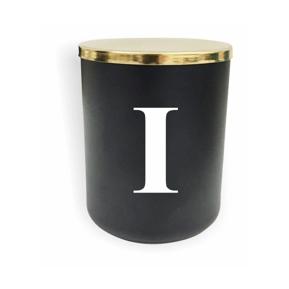 Černo-bílá svíčka North Carolina Scandinavian Home Decors Monogram Glass Candle I v:1193252