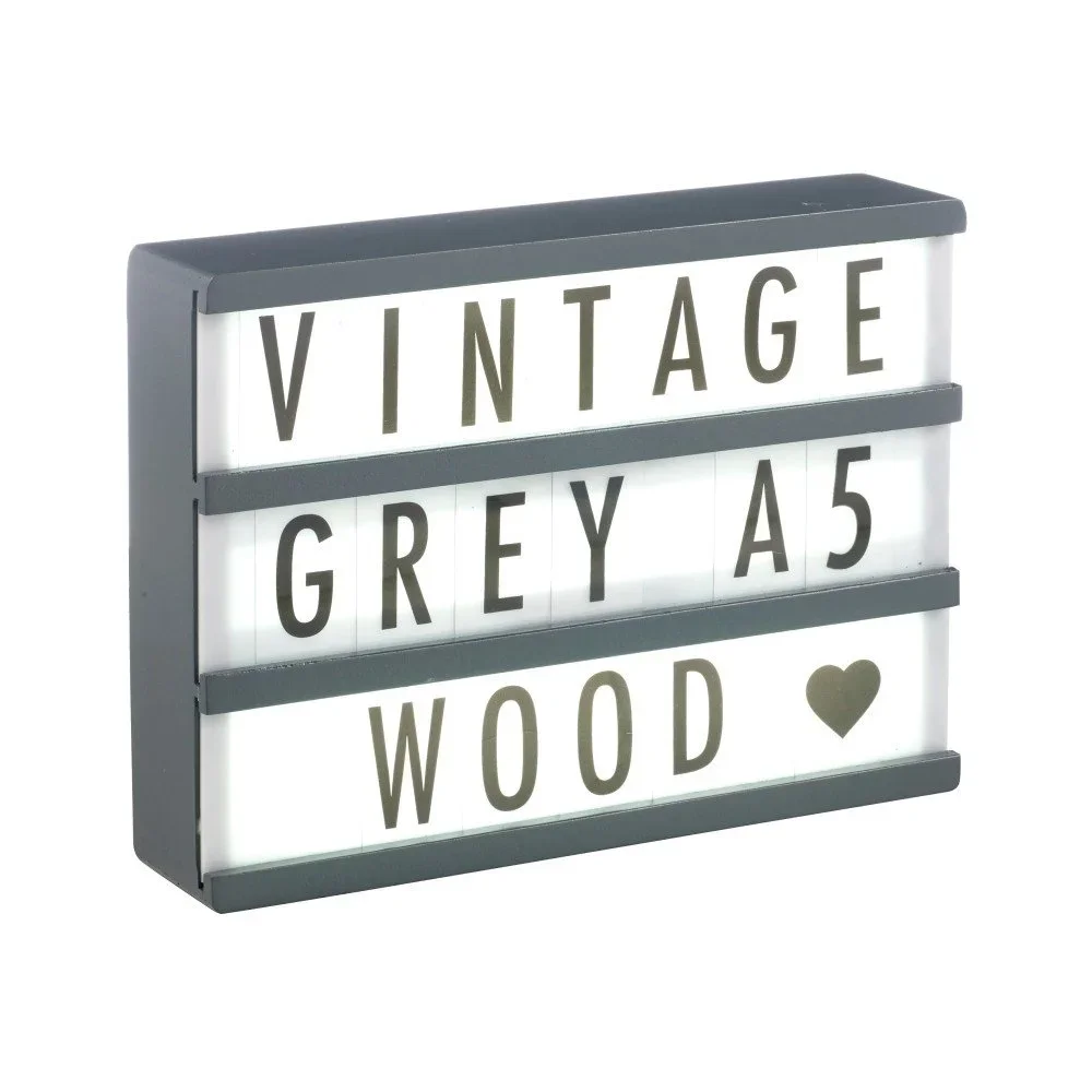 Světelný box s 85 znaky Gingersnap Grey Wood A5 v:879280