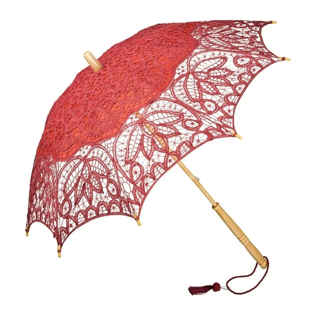 Vínový holový deštník Von Lilienfeld Lace Vivienne v:1127558