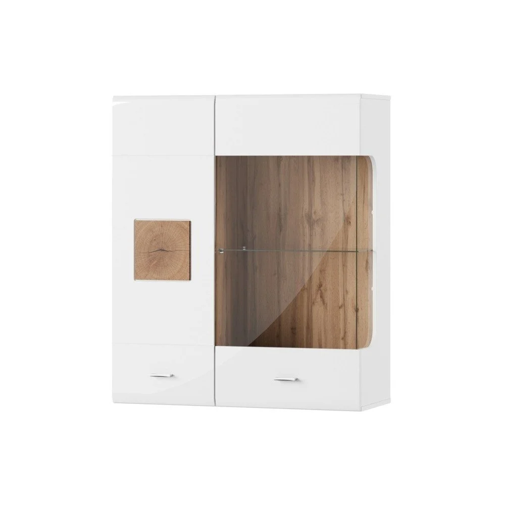 Bílá dvoudveřová vitrína Szynaka Meble Wood v:925964