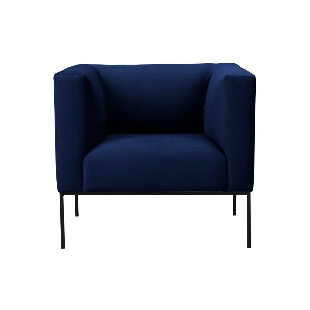Tmavě modré sametové křeslo Windsor & Co Sofas Neptune v:1203888