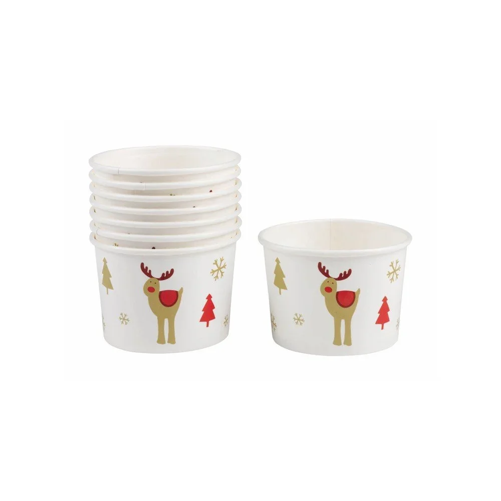 Sada 8 papírových mističek Neviti Rocking Rudolf, ⌀ 8,5 cm v:915982