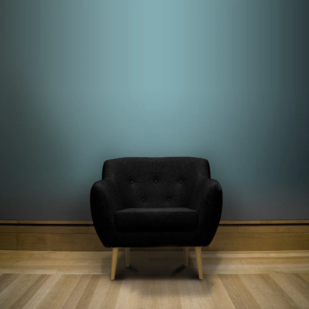 Černé křeslo se světlými nohami Mazzini Sofas Sicile v:811278